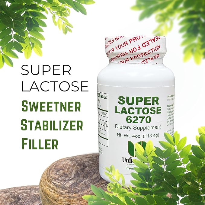 Unike Nutra Super Lactose Powder |Healthy Sweeteners for Cooking & Baking, Sugar Powder Filler | 4 Oz Pack of 6