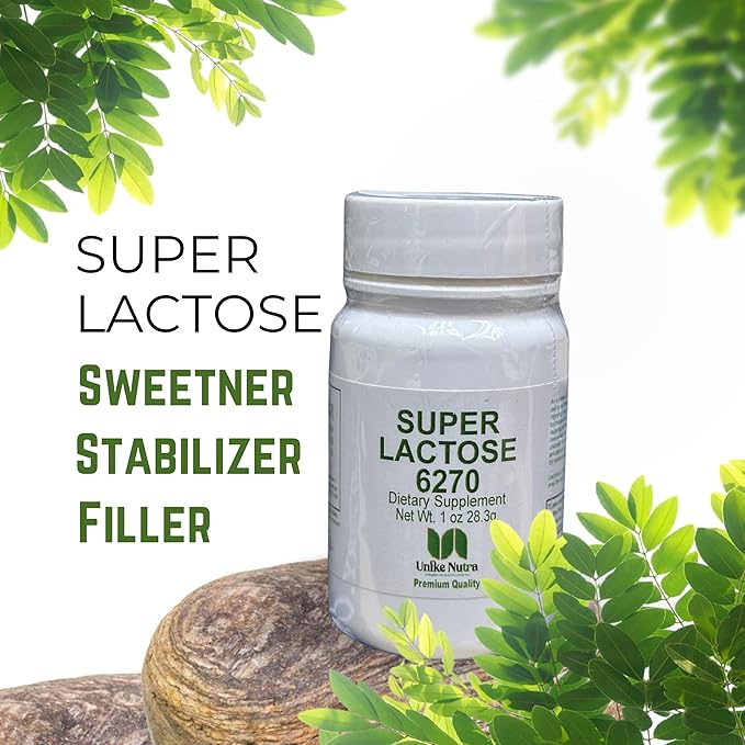 Unike Nutra Super Lactose Powder |Healthy Sweeteners for Cooking & Baking, Sugar Powder Filler | 1 Oz Pack of 1