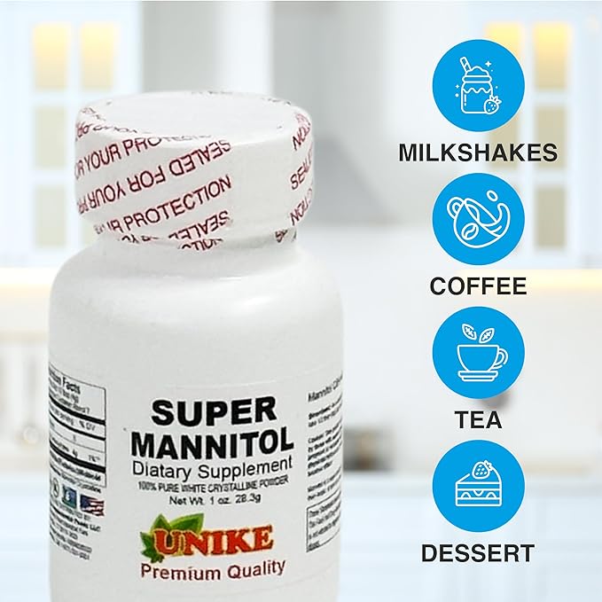 Super Mannitol powder, Natural Sugar Substitute, Dietary Supplement (1.00 Ounce (Pack of 6))- Unike Nutra Original