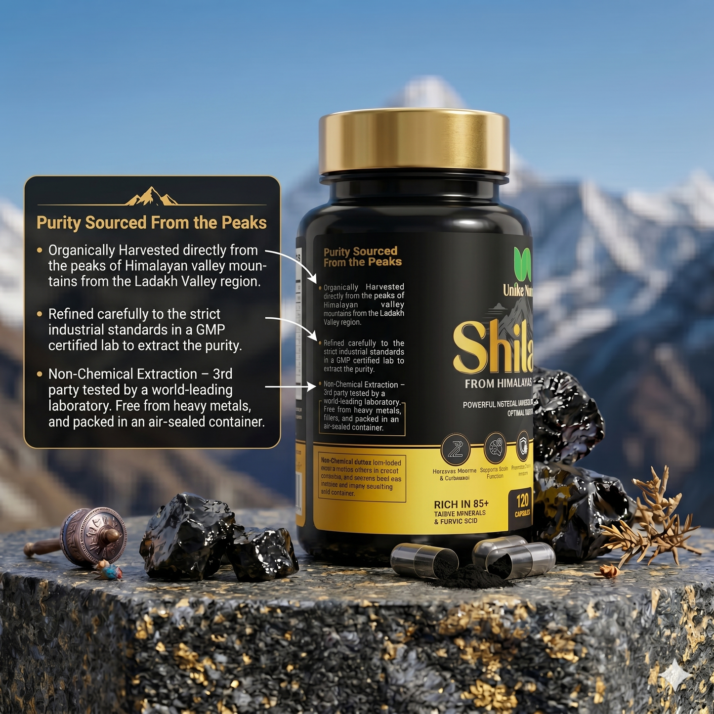 Himalayan Shilajit Capsules – Traditional Mineral Resin for Vitality