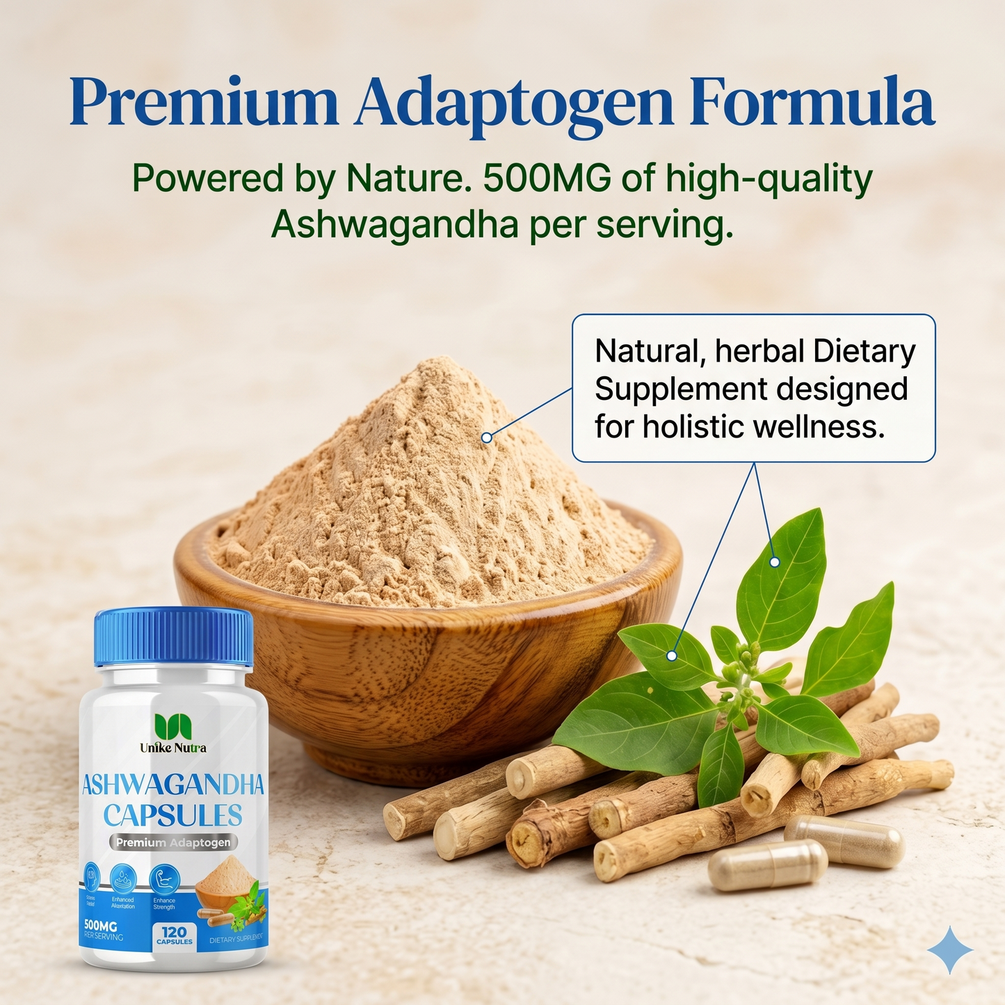 Ashwagandha Capsules – Herbal Adaptogen for Stress & Daily Balance