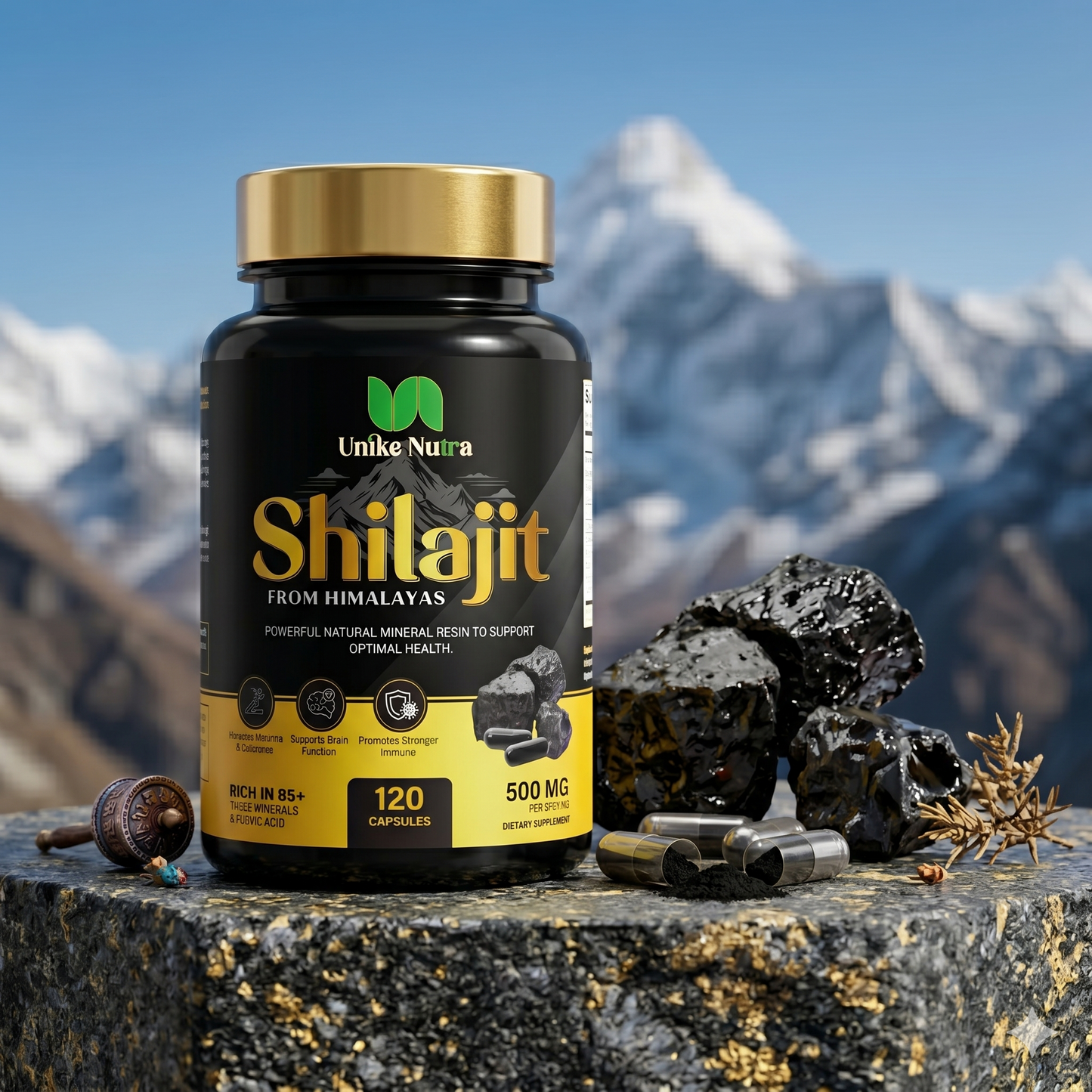 Himalayan Shilajit Capsules – Traditional Mineral Resin for Vitality