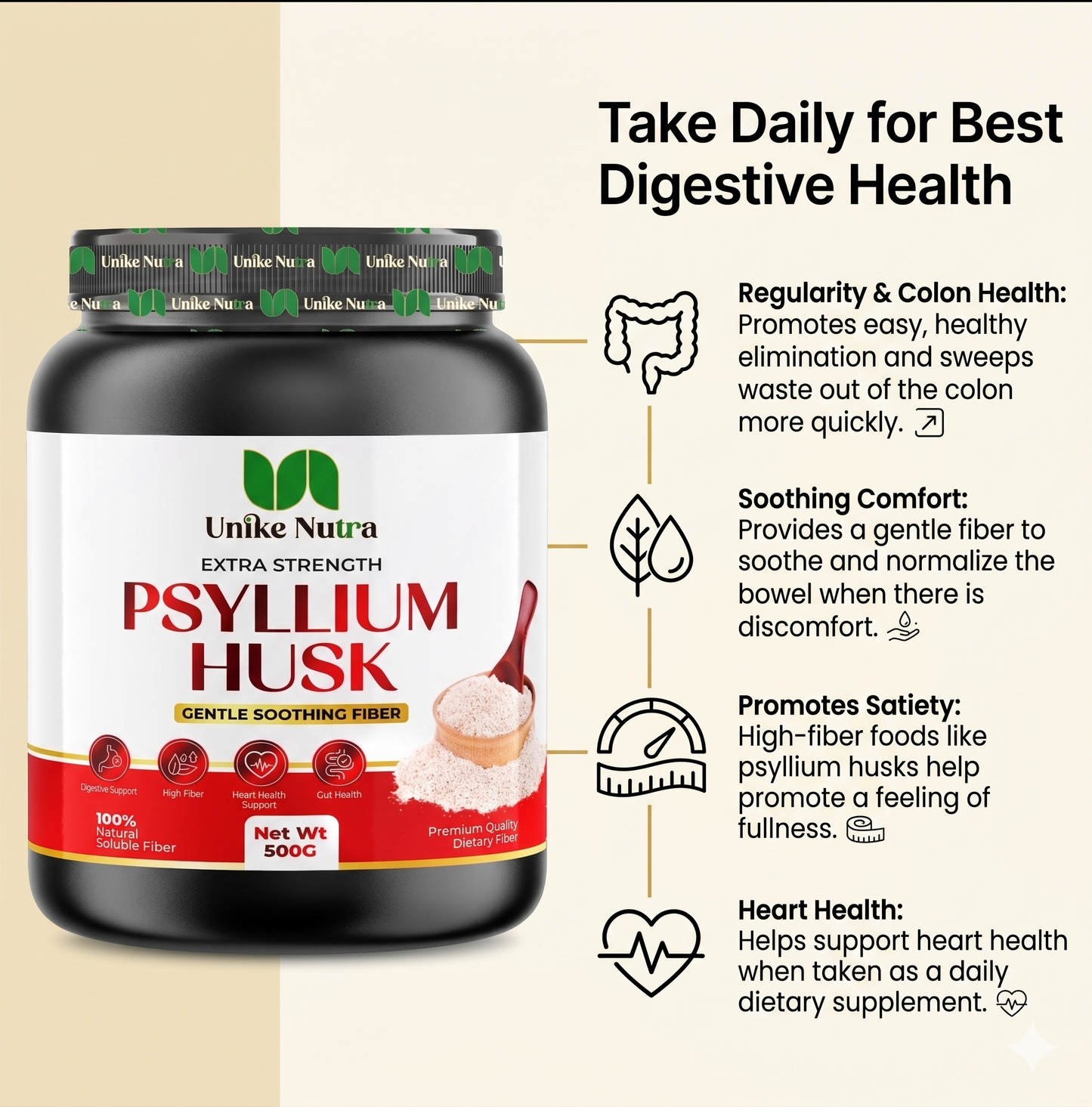 Psyllium Husk Powder – Soluble Fiber for Digestive Support