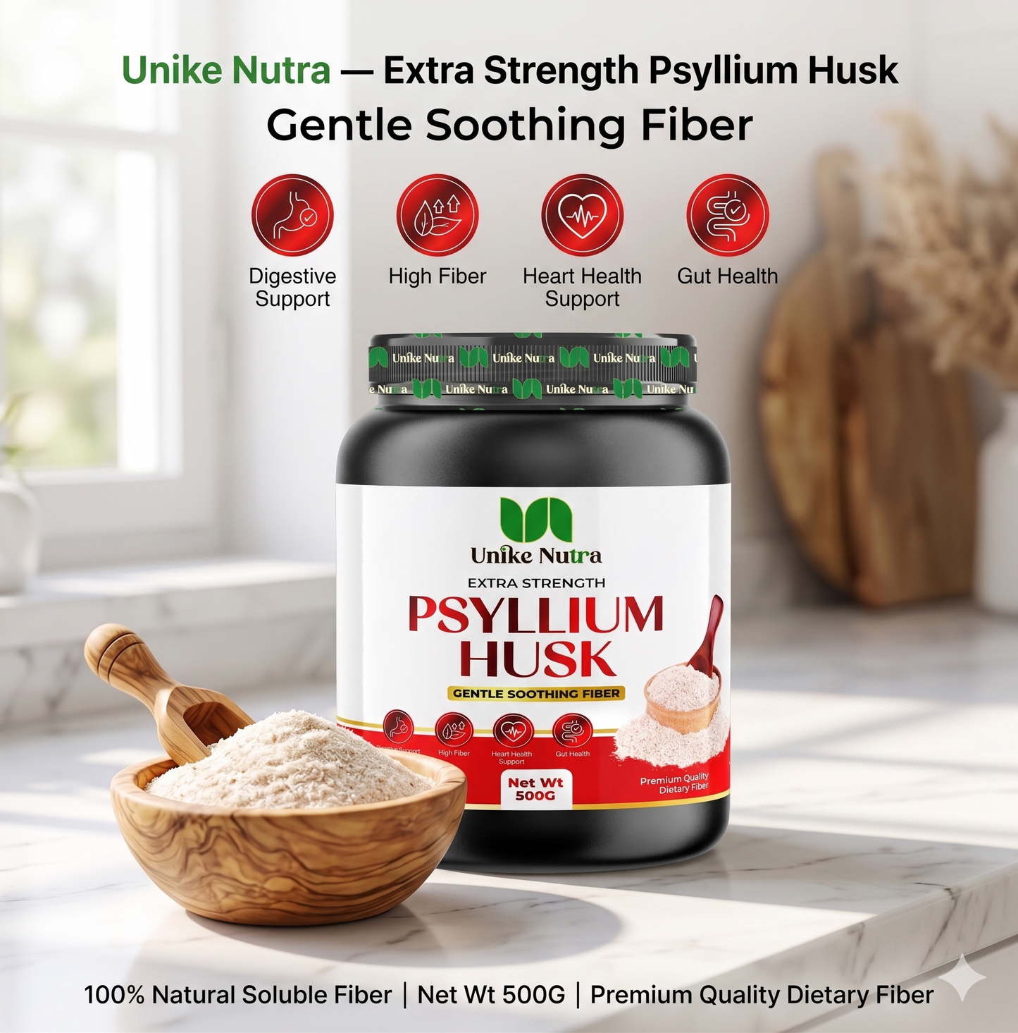 Psyllium Husk Powder – Soluble Fiber for Digestive Support