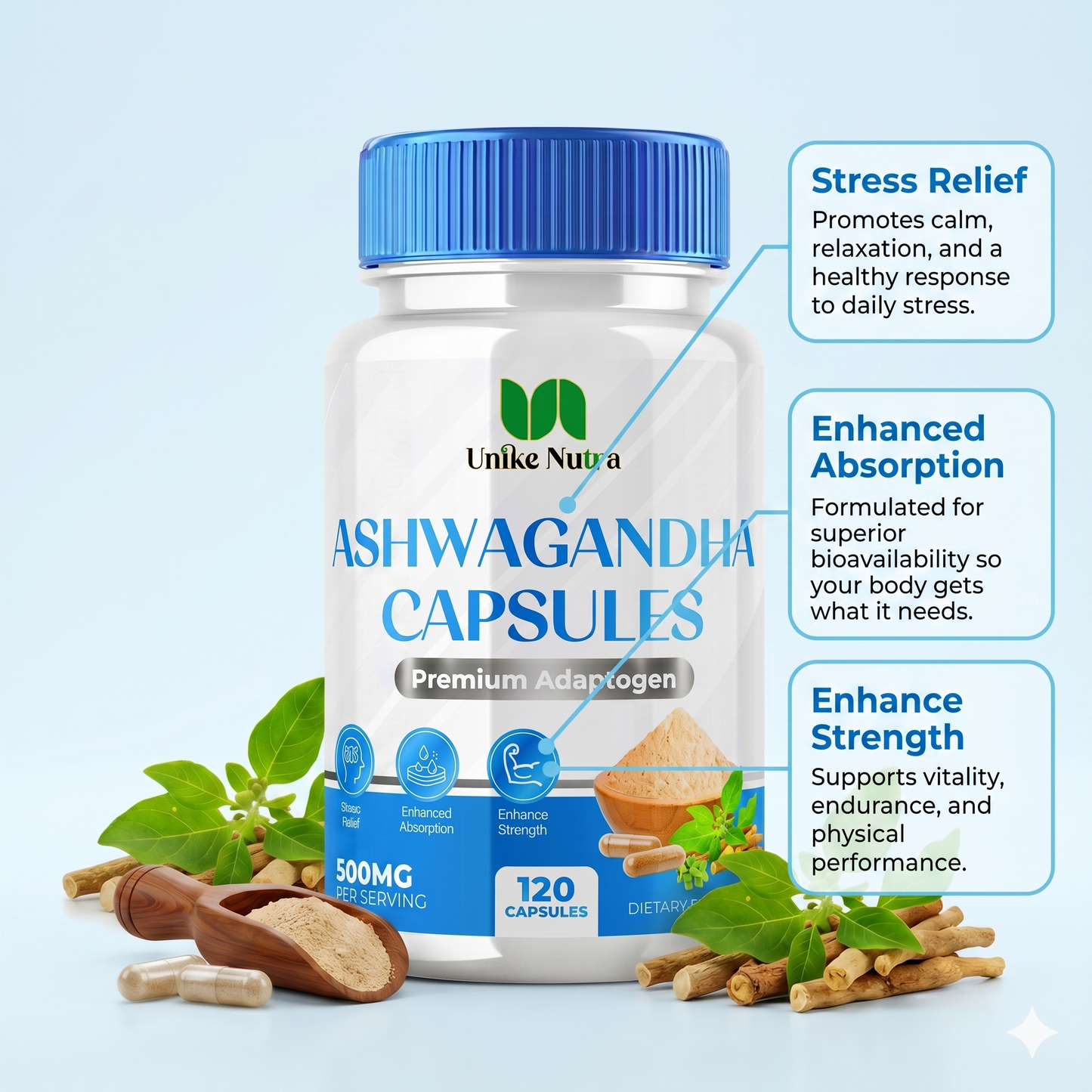 Ashwagandha Capsules – Herbal Adaptogen for Stress & Daily Balance