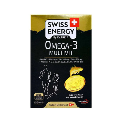 OMEGA-3 MULTIVIT, fatty acid complex and 12 essential vitamins- Swiss Energy